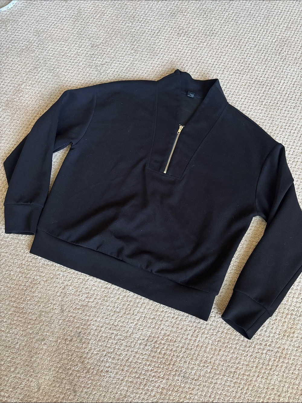 Worn Once Black Half-Zip Mock Neck Sweatshirt - Women's Casual Pullover